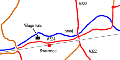 Sketch map to Brookwood Memorial Halls